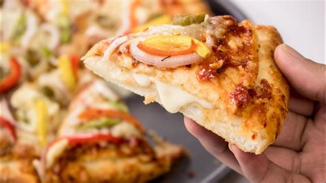 .dominos cheese burst pizza with detailed photo and video recipe. Cheese Burst Pizza Recipe | Homemade Domino's Restaurant ...
