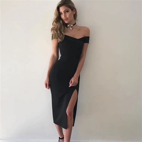 Women Off Shoulder Strapless Midi Dress Sexy Clubbing Party Dresses