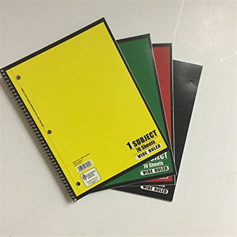 Norcom 1 Subject Wide Ruled 70 Sheet Notebooks 6 Pack Of Various