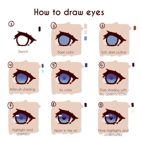 How To Draw Cute Anime Eyes Step By Step Anime Eyes Step Drawings