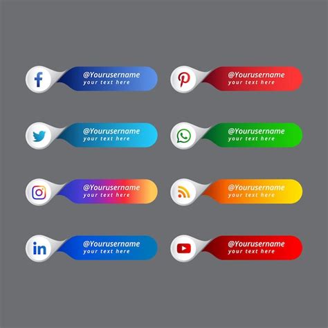Premium Vector Collection Of Modern Social Media Lower Third Icons