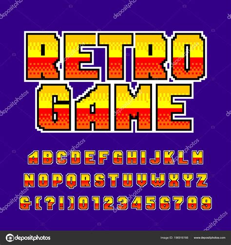 Este es un ranking con los que a mi gusto son los 13 mejores videojuegoas arcade de las máquinas recreativas de los años 80. Antigua Fuente Juegos Alfabeto Pixel Colores Gradiente ...