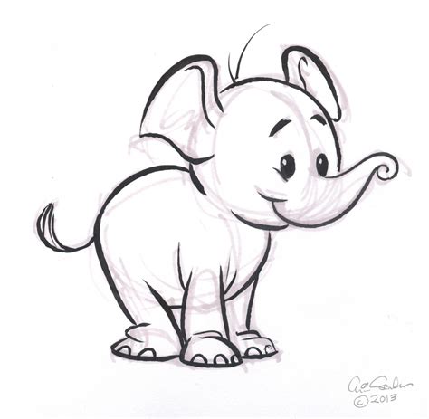 Cartoon Drawings Elephants Peepsburgh