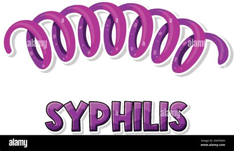 Treponema Pallidum Syphilis Bacteria On White Background Illustration