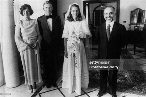 King Hussein Of Jordan With Bride Lisa Halaby And Her Parents