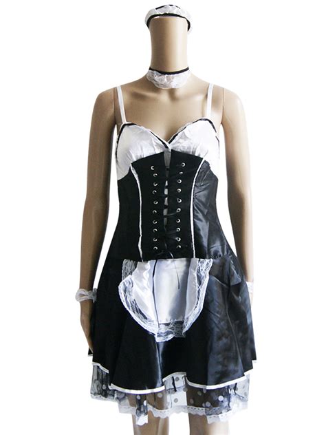 Lace Up Front French Maid Costume Wonder Beauty Lingerie Dress Fashion Store