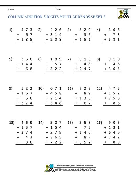 These worksheets mix addition and subtraction word problems. Free Math Addition Worksheets 4th Grade