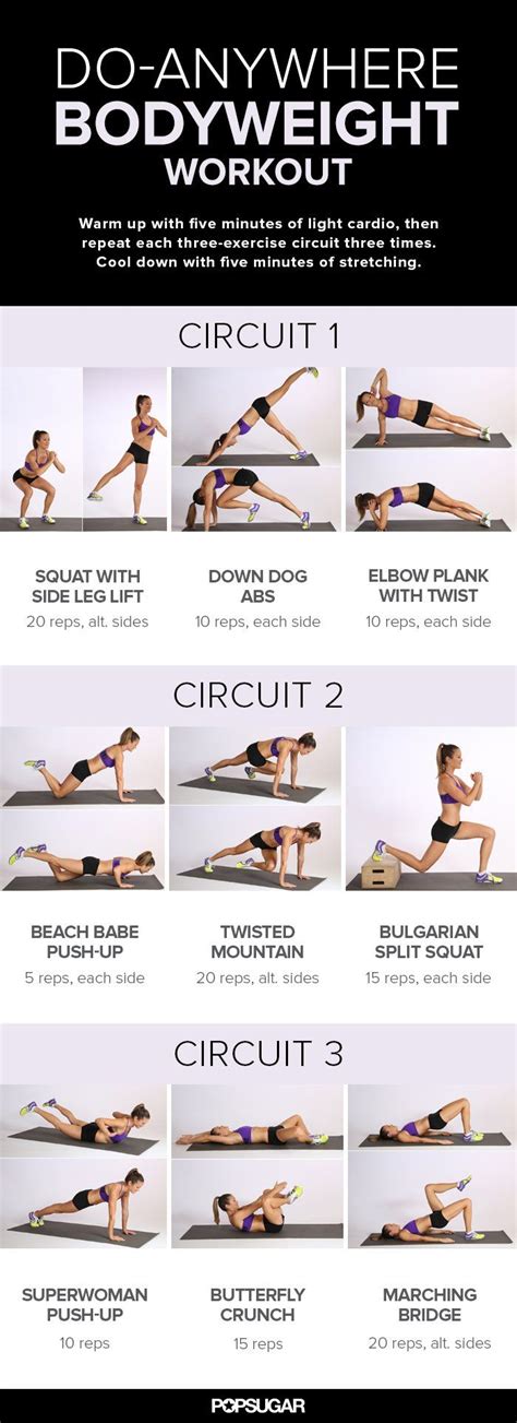 Bodyweight Exercise Chart Printable