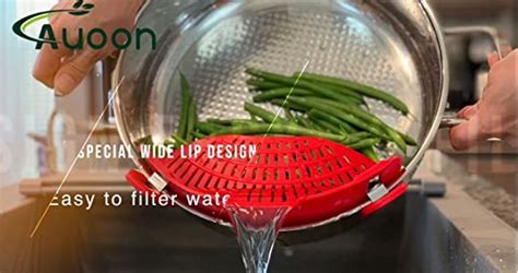 Auoon Clip On Strainer Silicone For All Pots And Pans