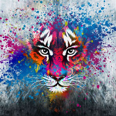 Tiger Paint Splash Wall Art Digital Art