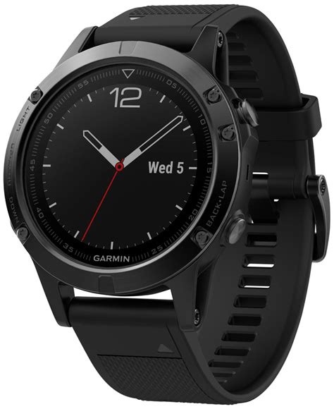 Garmin Mens Fenix 5 Multisport Black Silicone Band Smart Watch 47mm