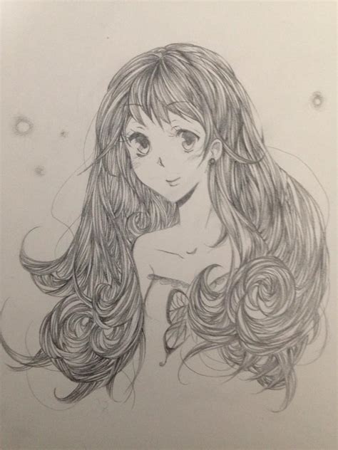 Pencil Drawing Of Cute Anime Girls Simple Sketching By Khai90 On