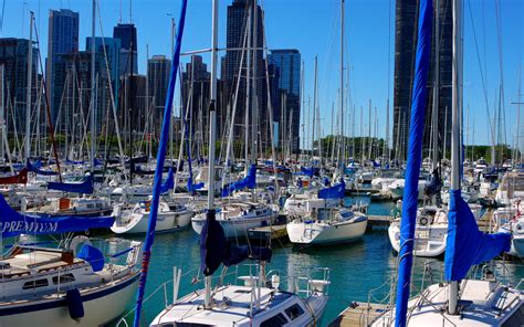 Ships Sailing Usa Chicago Boats Marina Cities Architecture