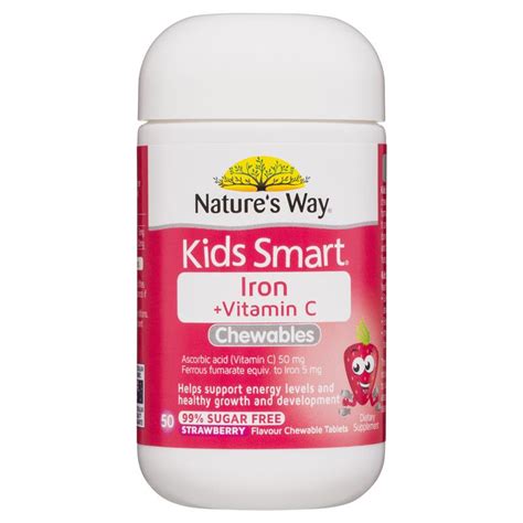 Buy Natures Way Kids Smart Iron Vitamin C Chewables 50 Tablets For