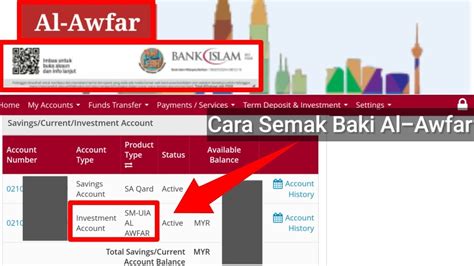 Cara Semak Baki Akaun Al Awfar Di Bank Islam Online Banking Youtube