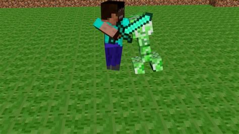 Awesome Minecraft Animation Steve Kills Creeper With Style