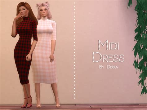 Midi Dress By Dissia From Tsr • Sims 4 Downloads