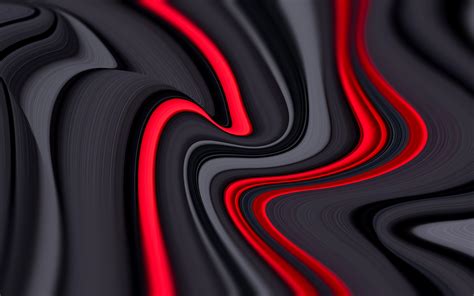 Herunterladen Hintergrundbild Schwarze Und Rote Wellen 4k Kreative