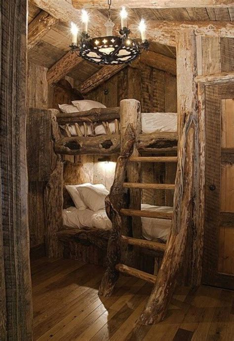 Log Cabin Interior Rustic Bunk Beds Log Homes Rustic House
