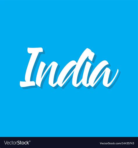 India Text Design Calligraphy Typography Vector Image