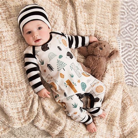 Newborn Boy Woodland Romper Baby Boy Coming Home Outfit Baby Shower
