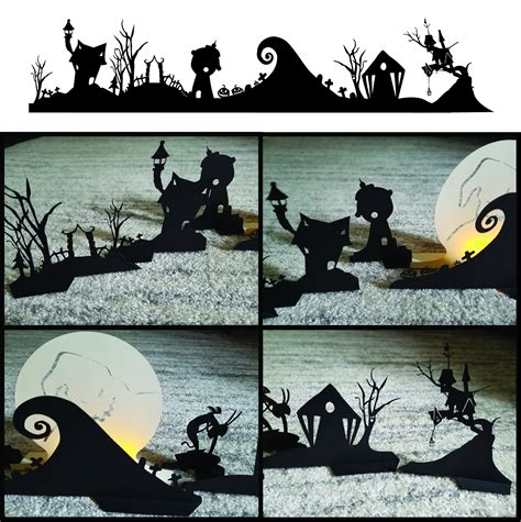 Christmas Nightmare Halloween Town Diy Stand Up Paper Etsy Uk