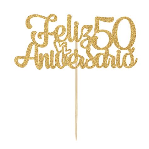 Buy Feliz 50 Aniversario Cake Topper 50th Anos De Amor Wedding Decor