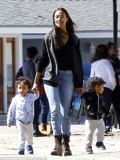 Zoe Saldana Spends Time With Sons After Birth Of Baby Zen Daily Mail