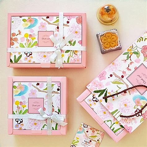 10pcs Oriental Cherry Sakura Theme Storage Boxes T Paper Box Macaron