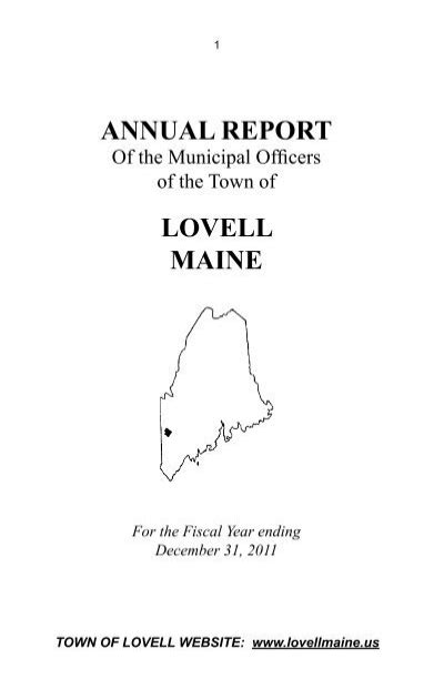 Annual Report Lovell Maine