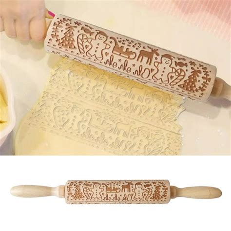 Travelwant Paisley Embossed Rolling Pins For Baking Cookies Floral