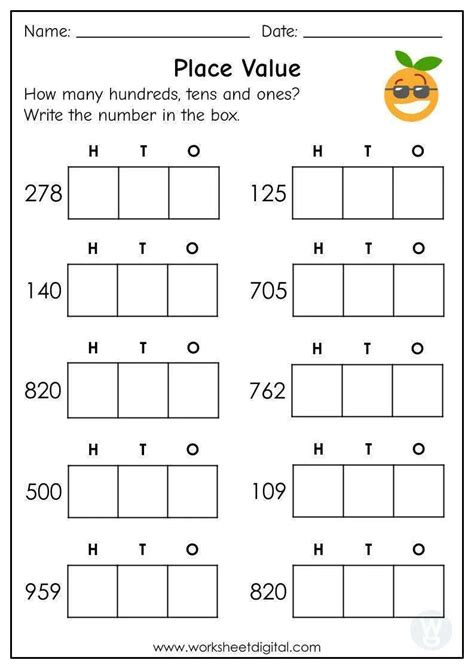 Math Numbers Module For Hundreds Tens And Ones Worksheets