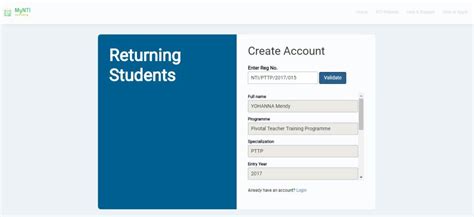 Create A New Student Account Mynti V2 Students Registration Guide 11