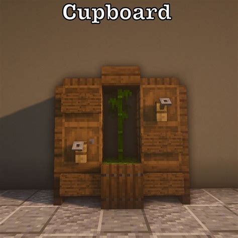 An Image Of A Wooden Cupboard In Minecraft