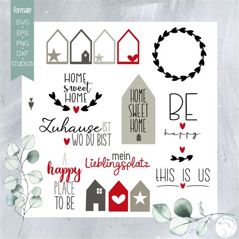 Plotterdatei "Home Sweet Home + Box und Windlicht+ Papiere" - beemybear