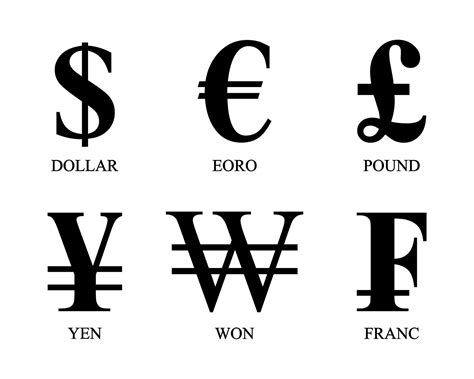 Most Used Currency Symbols 1384704 Vector Art At Vecteezy
