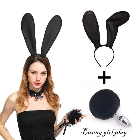 Rabbit Eartail Anal Plug Soft Fur Sex For Game And Party Princess