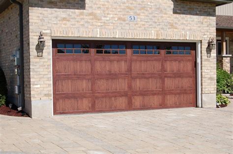 Chi Insulated Garage Door Model 5983 In Dark Oak With Stockton