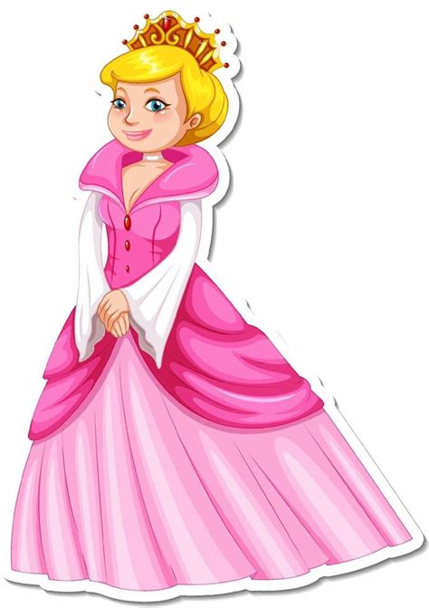 beautiful princess cartoon character sticker 3422345 vector art at vecteezy