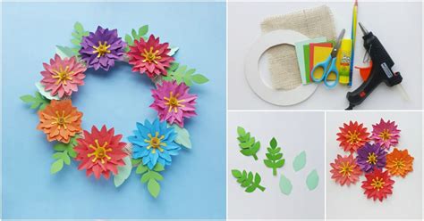 easy paper flower wreath   printable template