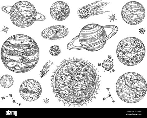 Solar System Black And White Images
