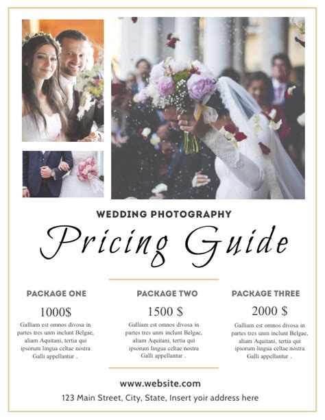 Wedding Photography Pricing List Guide Templa Template Postermywall