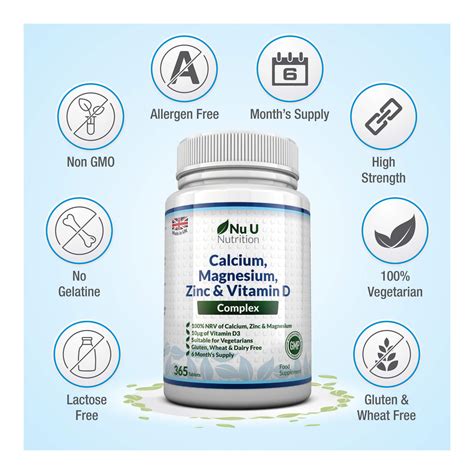 Supplementation with calcium (ca) and/or vitamin d (vitd) is key to the management of osteoporosis. Calcium, Magnesium, Zinc & Vitamin D Supplement | 365 ...