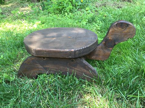 Wooden Turtle Step Stool Child Stool Foot Stool Childs Stool Plant