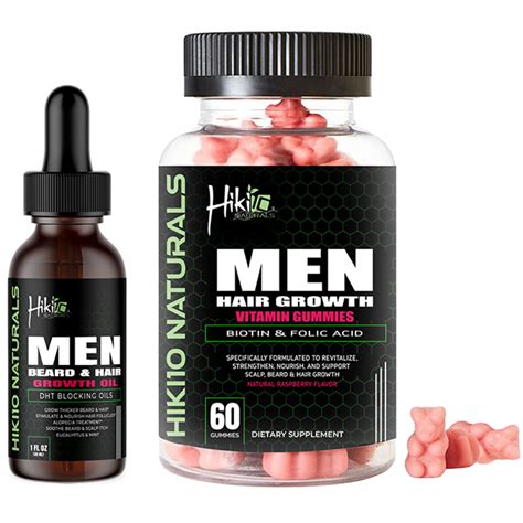 Hiki10 Naturals Men Hair Growth Proprietary Blendgummy Vitamins With