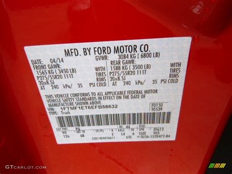 2014 F150 Color Code Pq For Race Red Photo 92977594