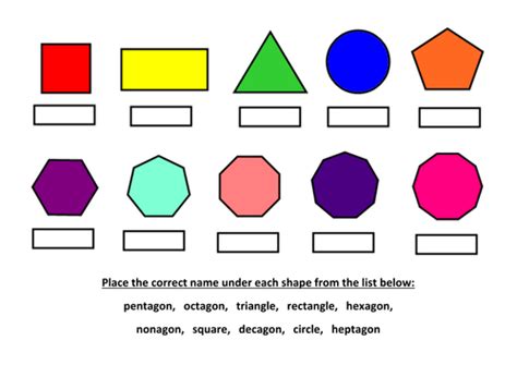 2d Shapes Matching Activity Teaching Resources