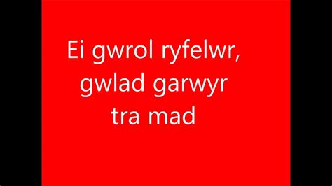 Welsh National Anthem Lyrics Youtube