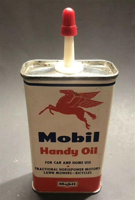 Vintage Mobil Pegasus Mobiloil Gas Station Handy Oiler Tin Advertising