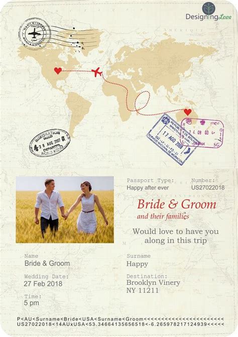 How long does it take to get a passport card? Passport Wedding Invitation, Save the date card, long distance invitation, travel wedding ...